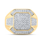 10kt Yellow Gold Mens Square Diamond Ring - 1 Cttw product Side View 2 from Splendid Jewellery