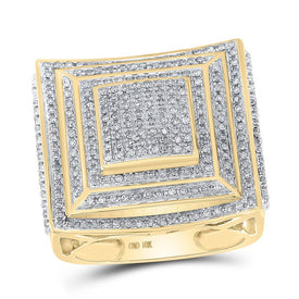 10kt Yellow Gold Men's Square Diamond Ring - 1 Cttw | Splendid Jewellery - Splendid Jewellery