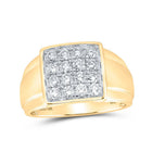 10kt Yellow Gold Men's Square Diamond Ring - 1 Cttw | Splendid Jewellery - Splendid Jewellery