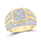 10kt Yellow Gold Men's Square Diamond Ring - 2 - 1/2 Cttw | Splendid Jewellery - Splendid Jewellery