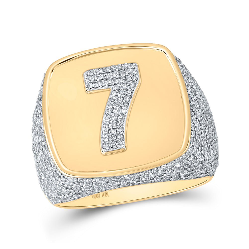 10kt Yellow Gold Men's Square Ring with 2 Ct.t.w. Round Diamonds - Striking Elegance by Splendid Jewellery - Splendid Jewellery