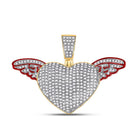 10kt Yellow Gold Men's Winged Heart Diamond Charm Pendant - 1 Cttw - Splendid Jewellery