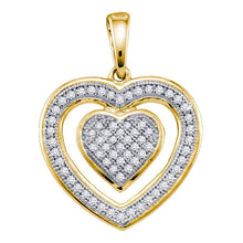 Load image into Gallery viewer, 10kt Yellow Gold Nested Heart Diamond Pendant - Symbol of Love and Elegance - Splendid Jewellery