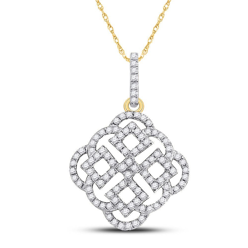 10kt Yellow Gold Offset Square Diamond Pendant - Captivating Elegance by Splendid Jewellery - Splendid Jewellery