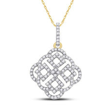 Load image into Gallery viewer, 10kt Yellow Gold Offset Square Diamond Pendant - Captivating Elegance by Splendid Jewellery - Splendid Jewellery