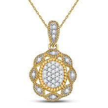 Load image into Gallery viewer, 10kt Yellow Gold Oval Diamond Cluster Pendant - A Mesmerizing Brilliance - Splendid Jewellery