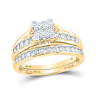 10kt Yellow Gold Princess Diamond Bridal Wedding Ring Band Set - Timeless Elegance Collection - Splendid Jewellery