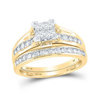 10kt Yellow Gold Princess Diamond Bridal Wedding Ring Band Set - Timeless Elegance Collection - Splendid Jewellery