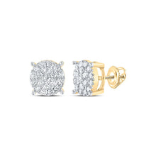 Load image into Gallery viewer, 10kt Yellow Gold Radiant Diamond Cluster Earrings - Splendid Jewellery