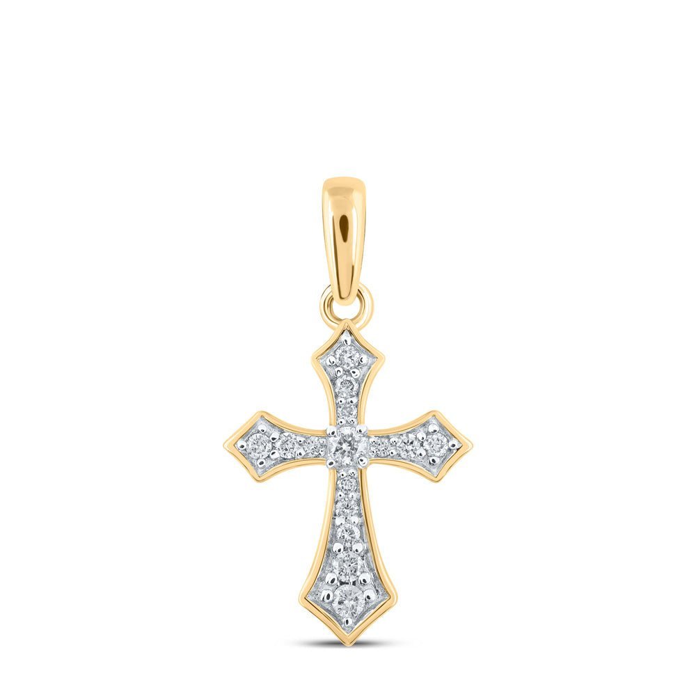10kt Yellow Gold Radiant Diamond Cross Pendant - Splendid Jewellery