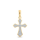 10kt Yellow Gold Radiant Diamond Cross Pendant - Splendid Jewellery