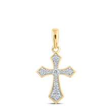 Load image into Gallery viewer, 10kt Yellow Gold Radiant Diamond Cross Pendant - Splendid Jewellery