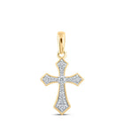 10kt Yellow Gold Radiant Diamond Cross Pendant - Splendid Jewellery