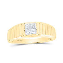 Load image into Gallery viewer, 10kt Yellow Gold Ribbed Diamond Band Ring for Men - 1/2 Cttw | Splendid Jewellery - Splendid Jewellery