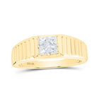 10kt Yellow Gold Ribbed Diamond Band Ring for Men - 1/2 Cttw | Splendid Jewellery - Splendid Jewellery