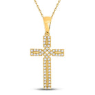 10kt Yellow Gold Roman Cross Pendant with Dazzling Diamonds - Splendid Jewellery