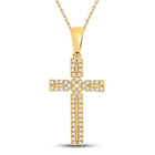 10kt Yellow Gold Roman Cross Pendant with Dazzling Diamonds - Splendid Jewellery