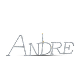 10kt Yellow Gold Round Diamond ANDRE Name Charm Pendant 1 - 1/3 Cttw - Splendid Jewellery