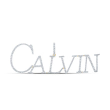 Load image into Gallery viewer, 10kt Yellow Gold Round Diamond CALVIN Name Charm Pendant - 1 - 1/3 Cttw | Dazzling Men's Diamond Charm Pendant - Splendid Jewellery