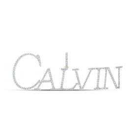 10kt Yellow Gold Round Diamond CALVIN Name Charm Pendant - 1 - 1/3 Cttw | Dazzling Men's Diamond Charm Pendant - Splendid Jewellery