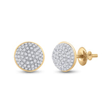 Load image into Gallery viewer, 10kt Yellow Gold Round Diamond Cluster Earrings - 1/5 Cttw | Striking Men's Jewelry - Splendid Jewellery