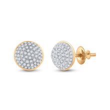 Load image into Gallery viewer, 10kt Yellow Gold Round Diamond Cluster Earrings - 1/5 Cttw | Striking Men's Jewelry - Splendid Jewellery