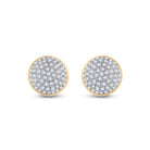 10kt Yellow Gold Round Diamond Cluster Earrings - 1/5 Cttw | Striking Men's Jewelry - Splendid Jewellery