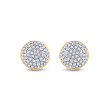 Load image into Gallery viewer, 10kt Yellow Gold Round Diamond Cluster Earrings - 1/5 Cttw | Striking Men's Jewelry - Splendid Jewellery