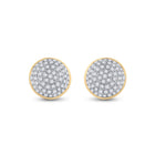 10kt Yellow Gold Round Diamond Cluster Earrings - 1/5 Cttw | Striking Men's Jewelry - Splendid Jewellery