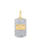 10kt Yellow Gold Round Diamond Dad Charm Pendant - 1/3 Cttw - Splendid Jewellery
