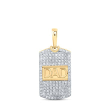 Load image into Gallery viewer, 10kt Yellow Gold Round Diamond Dad Charm Pendant - 1/3 Cttw - Splendid Jewellery