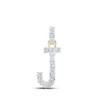 10kt Yellow Gold Round Diamond Initial Pendant - Splendid Jewellery