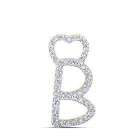 10kt Yellow Gold Round Diamond Initial Pendant - A Symbol of Elegance and Individuality - Splendid Jewellery