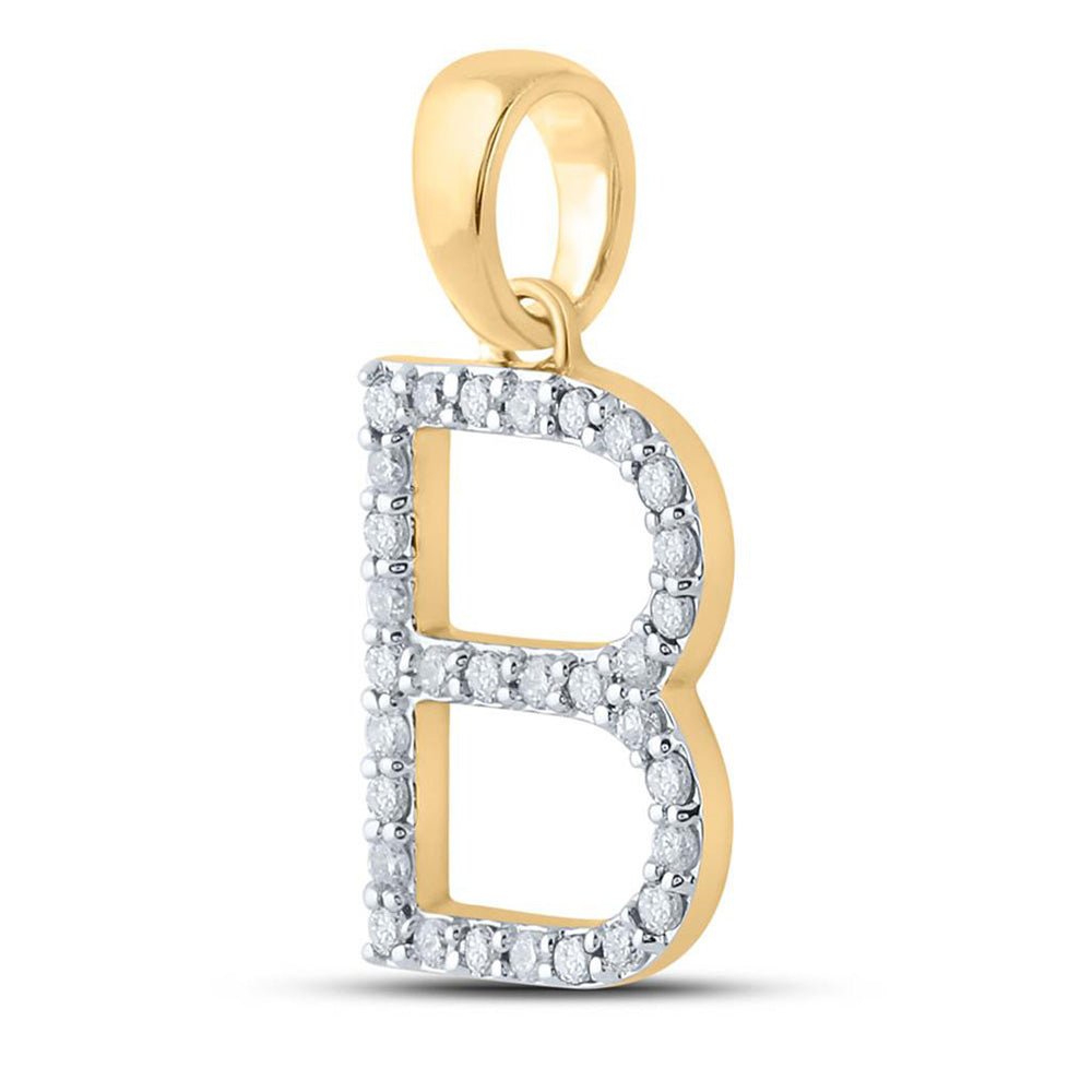 10kt Yellow Gold Round Diamond Initial Pendant - Personalize Your Style - Splendid Jewellery