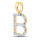 10kt Yellow Gold Round Diamond Initial Pendant - Personalize Your Style - Splendid Jewellery