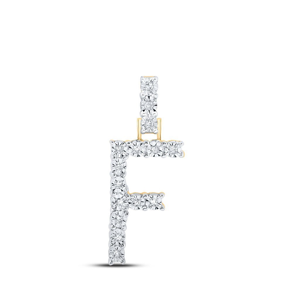 10kt Yellow Gold Round Diamond Initial Pendant - Personalized Elegance - Splendid Jewellery