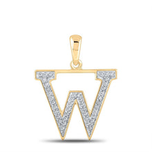 Load image into Gallery viewer, 10kt Yellow Gold Round Diamond Initial W Pendant - A Symbol of Uniqueness and Elegance - Splendid Jewellery