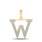 10kt Yellow Gold Round Diamond Initial W Pendant - A Symbol of Uniqueness and Elegance - Splendid Jewellery