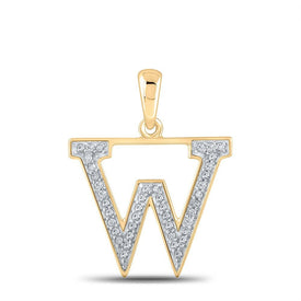 10kt Yellow Gold Round Diamond Initial W Pendant - A Symbol of Uniqueness and Elegance - Splendid Jewellery