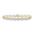 10kt Yellow Gold Round Diamond Link Bracelet - A Dazzling Statement Piece for Men - Splendid Jewellery