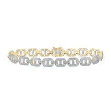 Load image into Gallery viewer, 10kt Yellow Gold Round Diamond Link Bracelet - A Dazzling Statement Piece for Men - Splendid Jewellery
