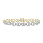 10kt Yellow Gold Round Diamond Link Bracelet - A Dazzling Statement Piece for Men - Splendid Jewellery