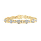 10kt Yellow Gold Round Diamond Link Bracelet for Men - 1 Cttw | Splendid Jewellery - Splendid Jewellery