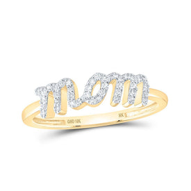 10kt Yellow Gold Round Diamond Mom Ring 1/6 Cttw - A Timeless Tribute to Motherhood - Splendid Jewellery