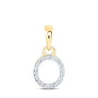 10kt Yellow Gold Round Diamond O Initial Pendant - A Touch of Elegance and Personalization - Splendid Jewellery