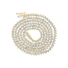 10kt Yellow Gold Round Diamond Studded Link Chain Necklace - A Dazzling Statement Piece for Men - Splendid Jewellery