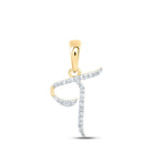 10kt Yellow Gold Round Diamond T Initial Letter Pendant - Personalized Elegance and Dazzling Brilliance - Splendid Jewellery