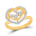 10kt Yellow Gold Scattered Heart Diamond Ring: A Captivating Expression of Love and Elegance - Splendid Jewellery