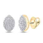 10kt Yellow Gold Sparkling Diamond Oval Cluster Earrings - Splendid Jewellery