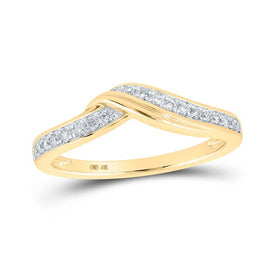 10kt Yellow Gold Sparkling Diamond Stackable Band Ring - Splendid Jewellery